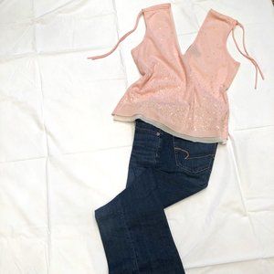 American eagle jeans & Express sequin top SET